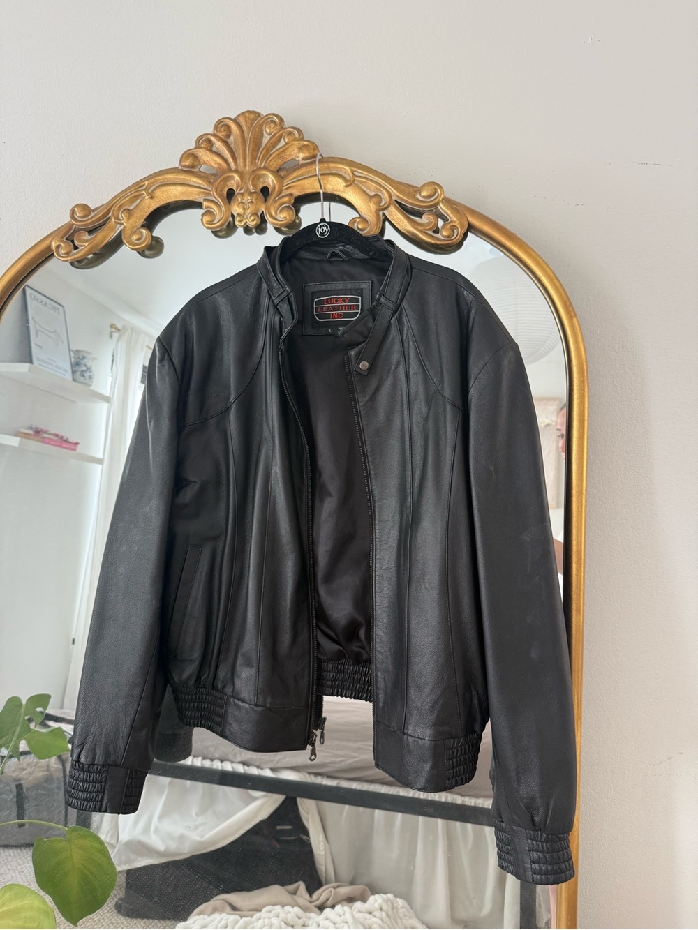 Black leather jacket